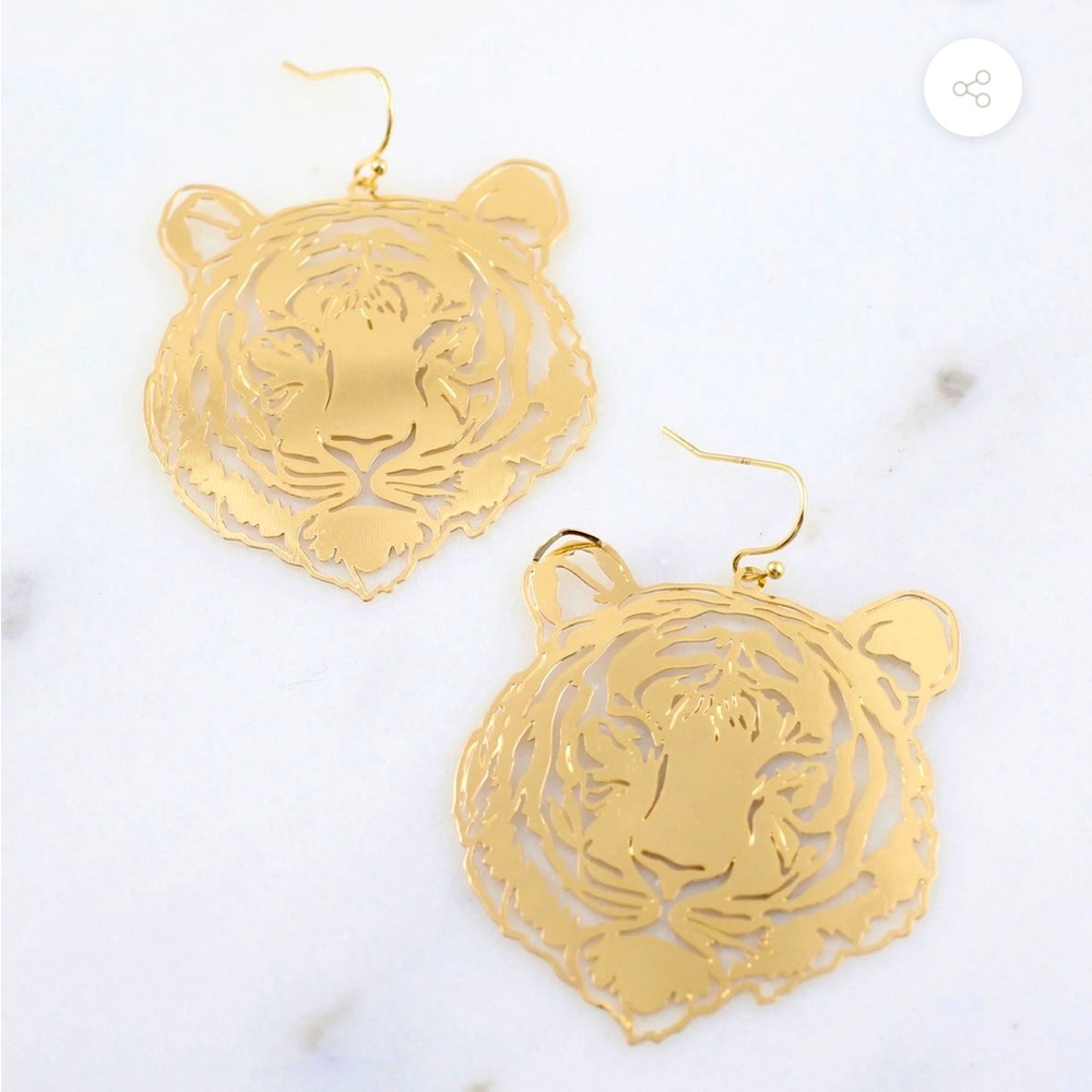 NWT Gold Tiger Earrings